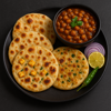 Paneer, Aloo, Onion & Mix Kulcha with Chana
